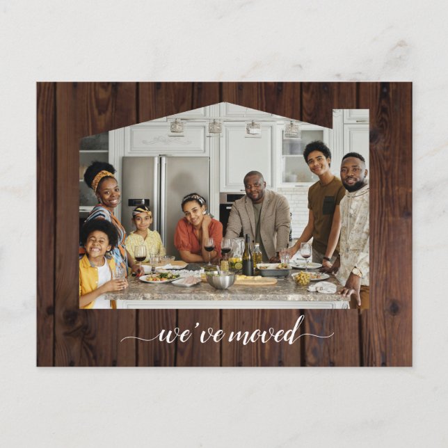 Moving Antique House  Announcement Postcard (Front)