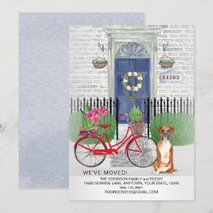 Moving Boxer Dog Bicycle Door New Home  Announcement