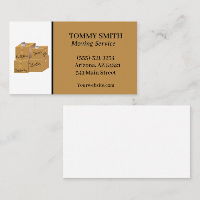 Moving Boxes Company Service  Business Card (Front/Back)