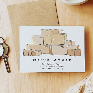 Moving Boxes Illustration We've Moved Moving Announcement