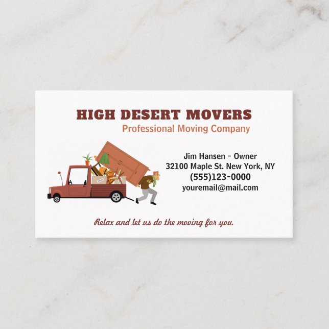 Moving Company Truck Mover Service Business Card (Front)
