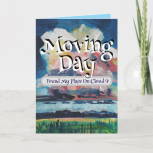 Moving Day Found My Place On Cloud 9 Annoucement Card