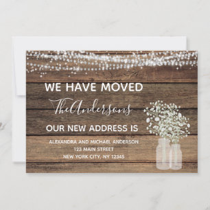 Moving Faire-part Rustic Farmhouse Wood