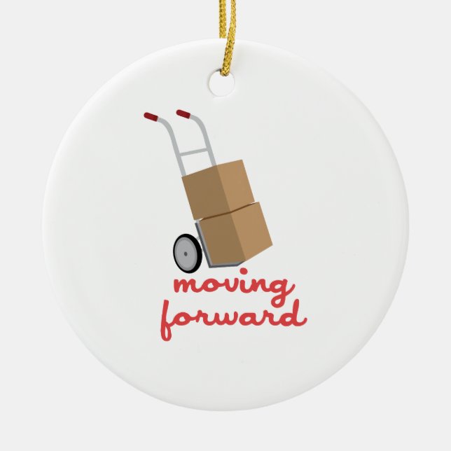 Moving Forward Ceramic Ornament (Front)