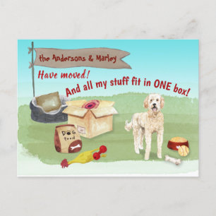 Moving Goldendoodle Dog Toys Our New Home  Postcard