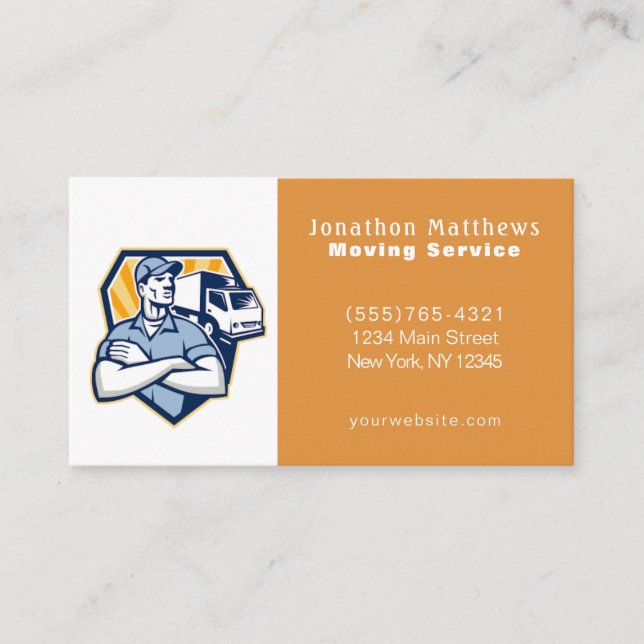 Moving Guy Company Service Business Card (Front)