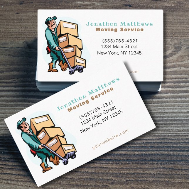 Moving Guy Company Service Business Card (Creator Uploaded)