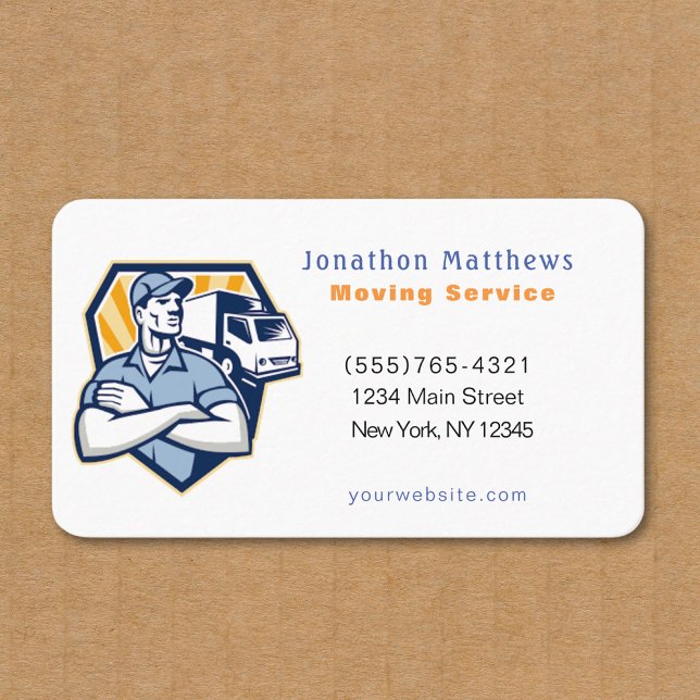 Moving Guy Company Service Business Card (Creator Uploaded)