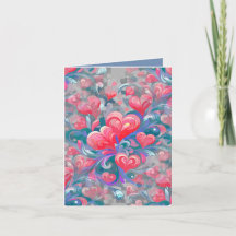 Moving heart pattern, red and blue.