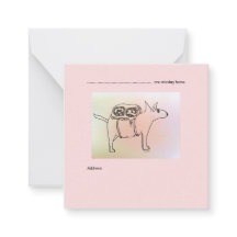 Moving Home with Dogs 6.4 x 6.4 cm Flat Note Card