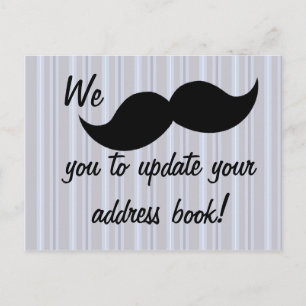 Moving Moustache Announcement Postcard