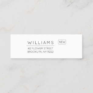 Moving. New Address. Minimal Typography 01. Mini Business Card