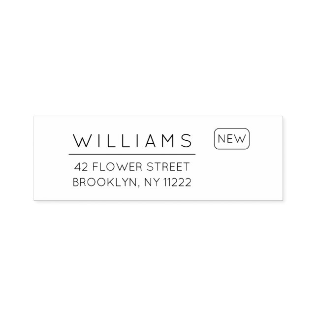 Moving. New Address. Minimal Typography 01. Self-inking Stamp (Design)