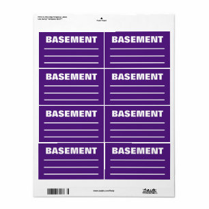 Moving Packing Organizing Labels -  Basement