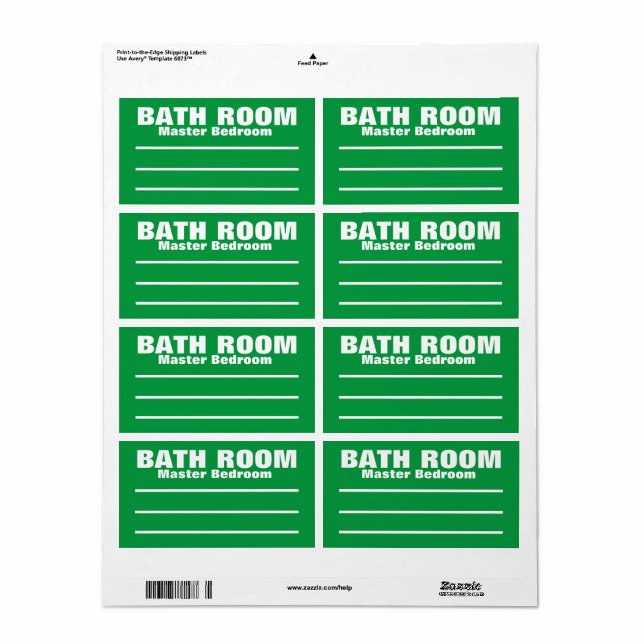 Moving Packing Organizing Labels -  Bathroom (Full Sheet)