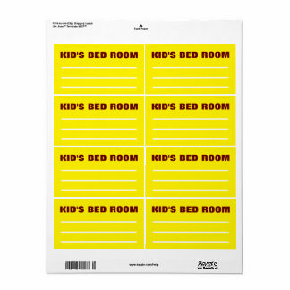 Moving Packing Organizing Labels -  Child Bedroom
