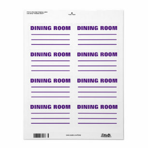 Moving Packing Organizing Labels -  Dining Room