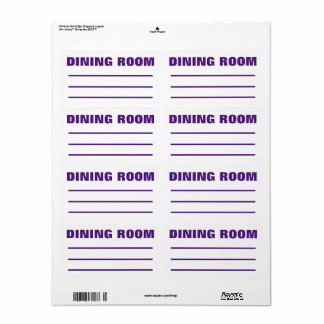 Moving Packing Organizing Labels -  Dining Room
