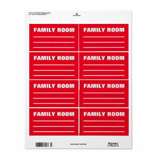 Moving Packing Organizing Labels - Family Room