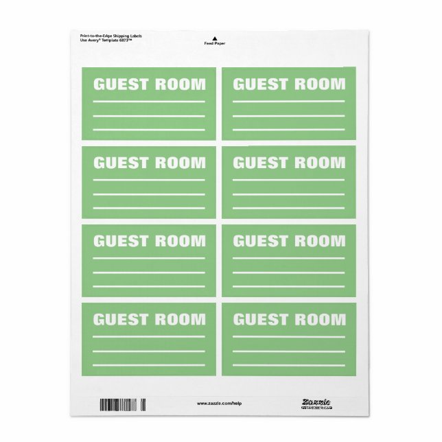 Moving Packing Organizing Labels -  Guest Bedroom (Full Sheet)