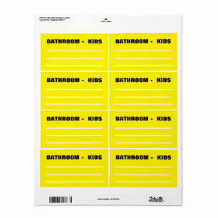Moving Packing Organizing Labels - Kid's Bathroom