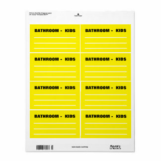 Moving Packing Organizing Labels - Kid's Bathroom