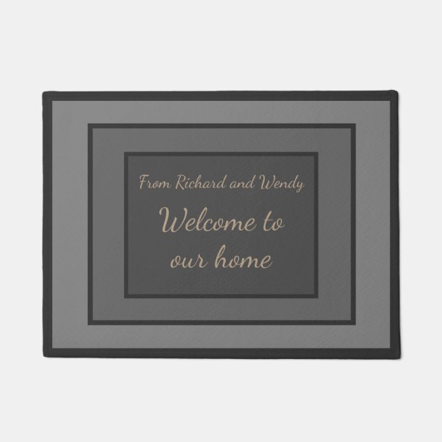 Moving Present, Luxury Door Mat, Grey / Grey Doormat (Front)