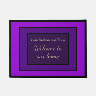 Moving Present Purple Personalized Welcome Doormat