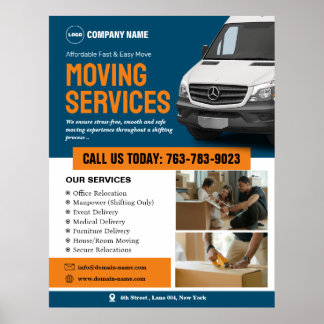 Moving Services Editable Poster