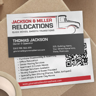 Moving Services - Relocation  Business Card