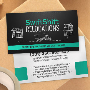 Moving Services - Relocation - Line art Business Card