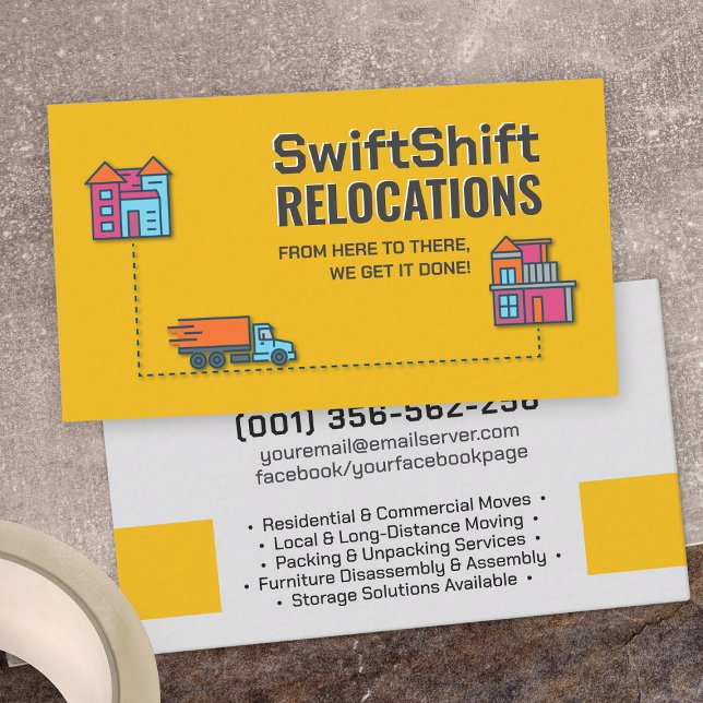 Moving Services - Relocation - Line art Business Card (Creator Uploaded)
