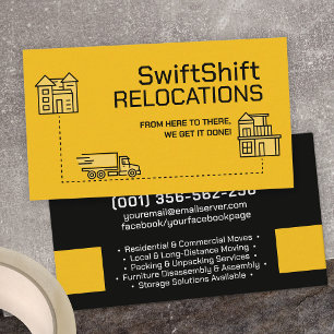 Moving Services - Relocation - Line art Business Card