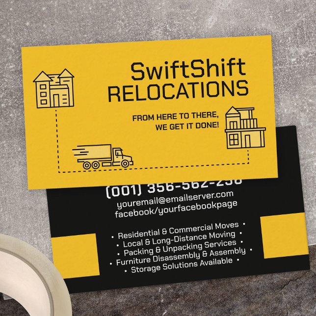 Moving Services - Relocation - Line art Business Card (Creator Uploaded)