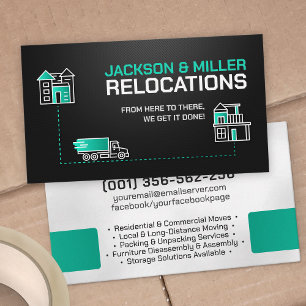 Moving Services - Relocation - Line art Business Card