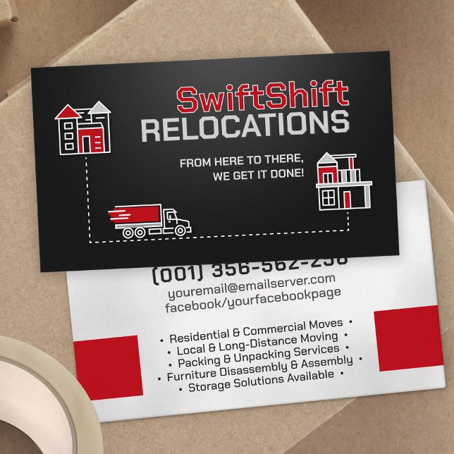 Moving Services - Relocation - Line art Business Card (Creator Uploaded)
