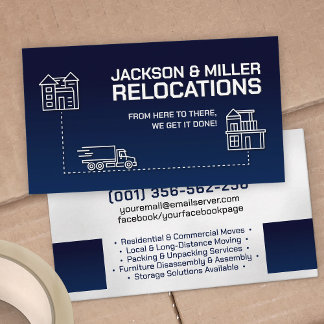Moving Services - Relocation - Line art Business Card