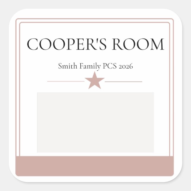 Moving Sticker Room Label  (Front)