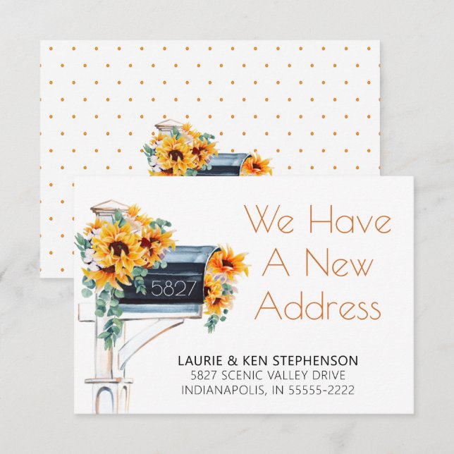 Moving Sunflowers Eucalyptus Mailbox Watercolor (Front/Back)