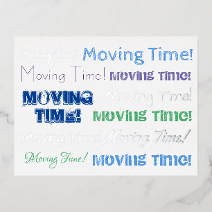 Moving Time typographie colorée avec feuille Carte