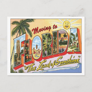 Moving to Florida Vintage Change of Address Announcement Postcard