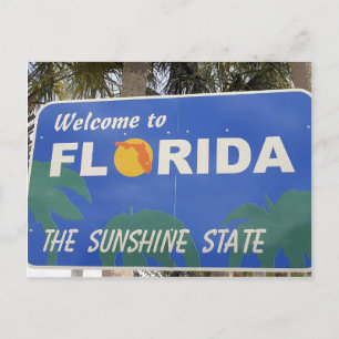 Moving to Florida welcome sign change of address Announcement Postcard
