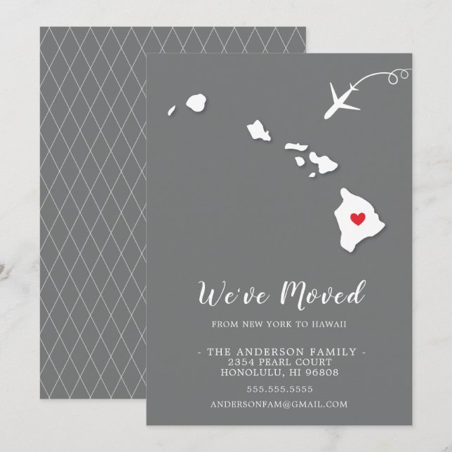 Moving to HAWAII Moving Announcement (Front/Back)