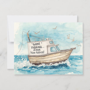 Moving to new home for fishing lovers postcard