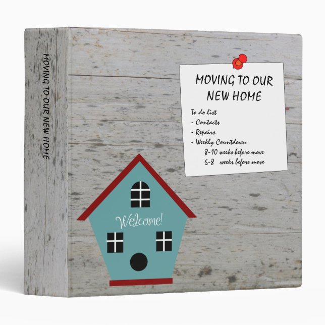 Moving to new home planner weekly to do binder (Front/Spine)