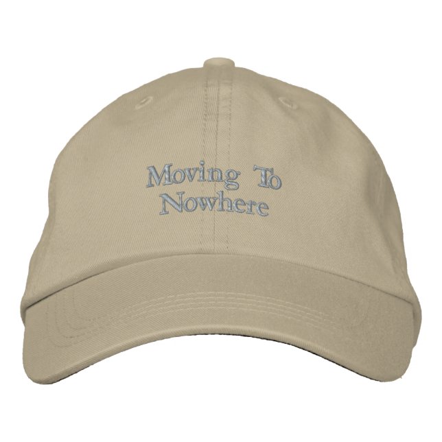 Moving To Nowhere Minimalist Embroidered Hat (Front)