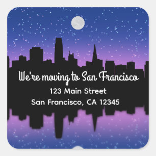Moving to San Francisco Skyline Drawing #1 Sticker