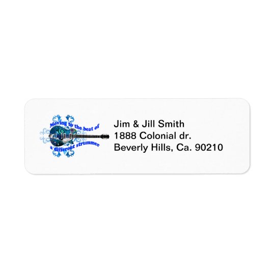 Moving To The Beat Of A Different Strummer Guitar Return Address Label