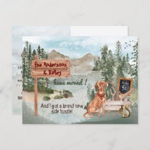 Moving Vizsla Dog Woodland Pines New Address Announcement Postcard