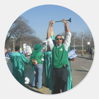 Mow-Bama (Obama) marches with the Lawn Rangers Classic Round Sticker